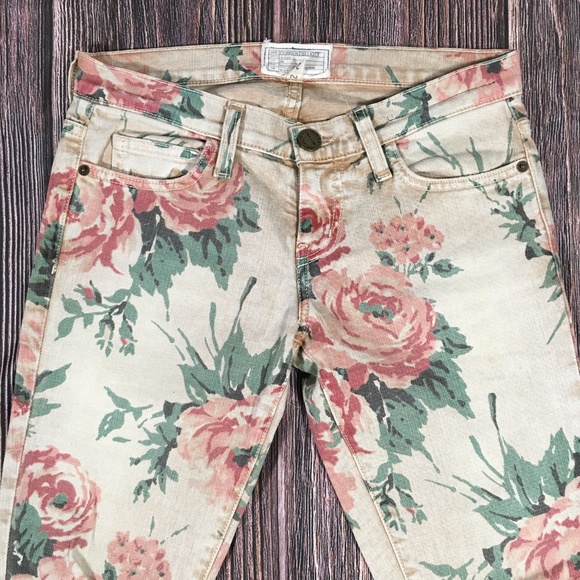 CURRENT/ELLIOTT Floral Skinny Jeans Size 24/0 - Picture 3 of 6